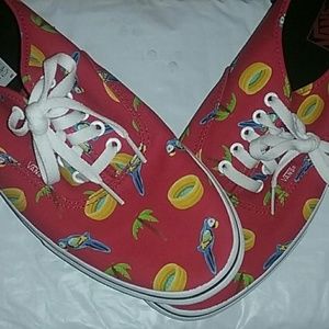 Red Vans with parrots and Palm trees
